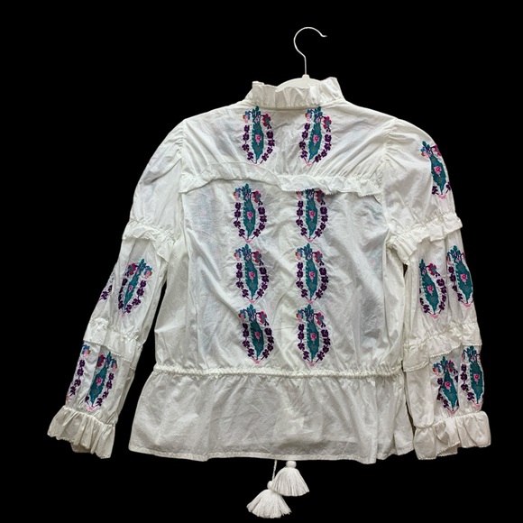 FIGUE Cotton Tassel Peasant Blouse XS - Picture 7 of 9